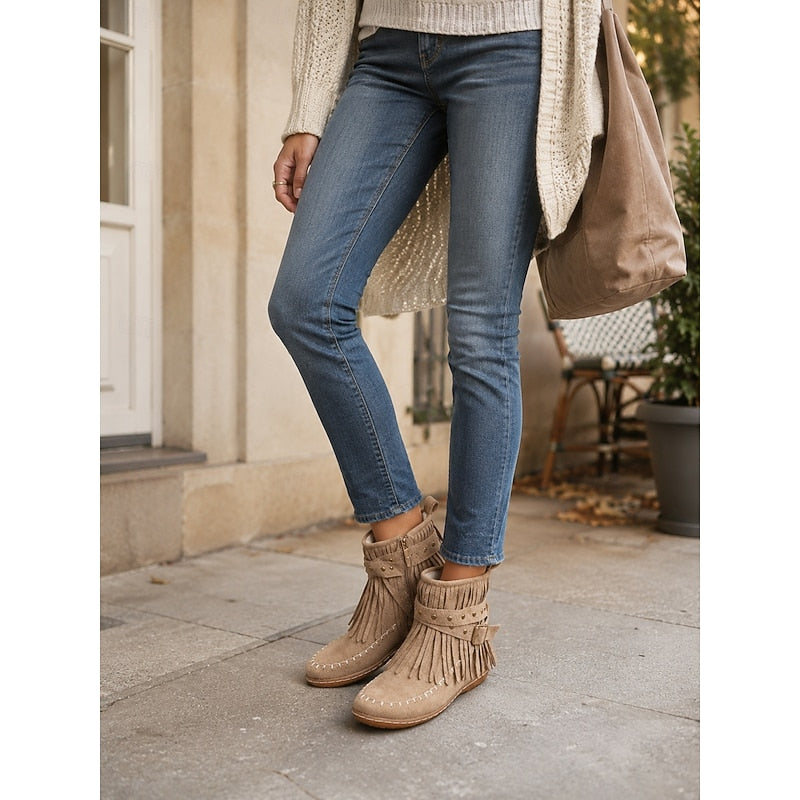 Susannah | Fringe Moccasin Ankle Boots Image