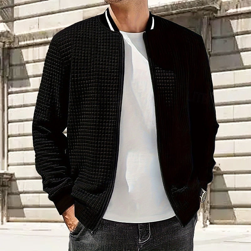 Zachary | Textured Bomber Jacket Image