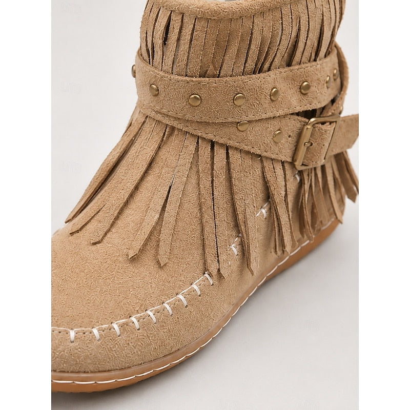 Susannah | Fringe Moccasin Ankle Boots Image