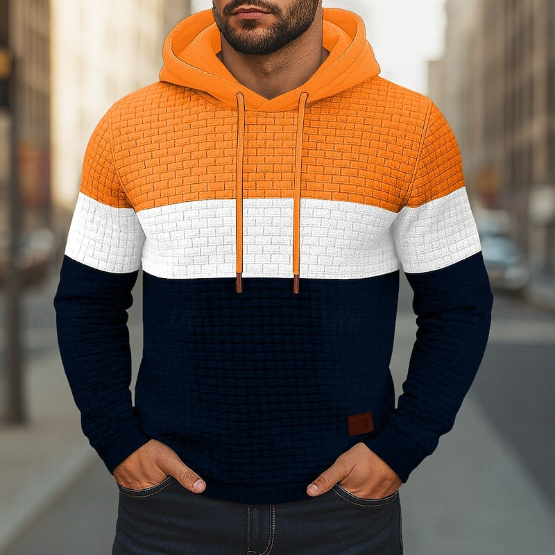 Hollis | Color-Block Textured Hoodie Image