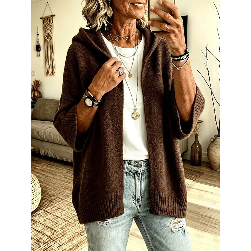Harriet | Cozy Hooded Open-Front Cardigan Image