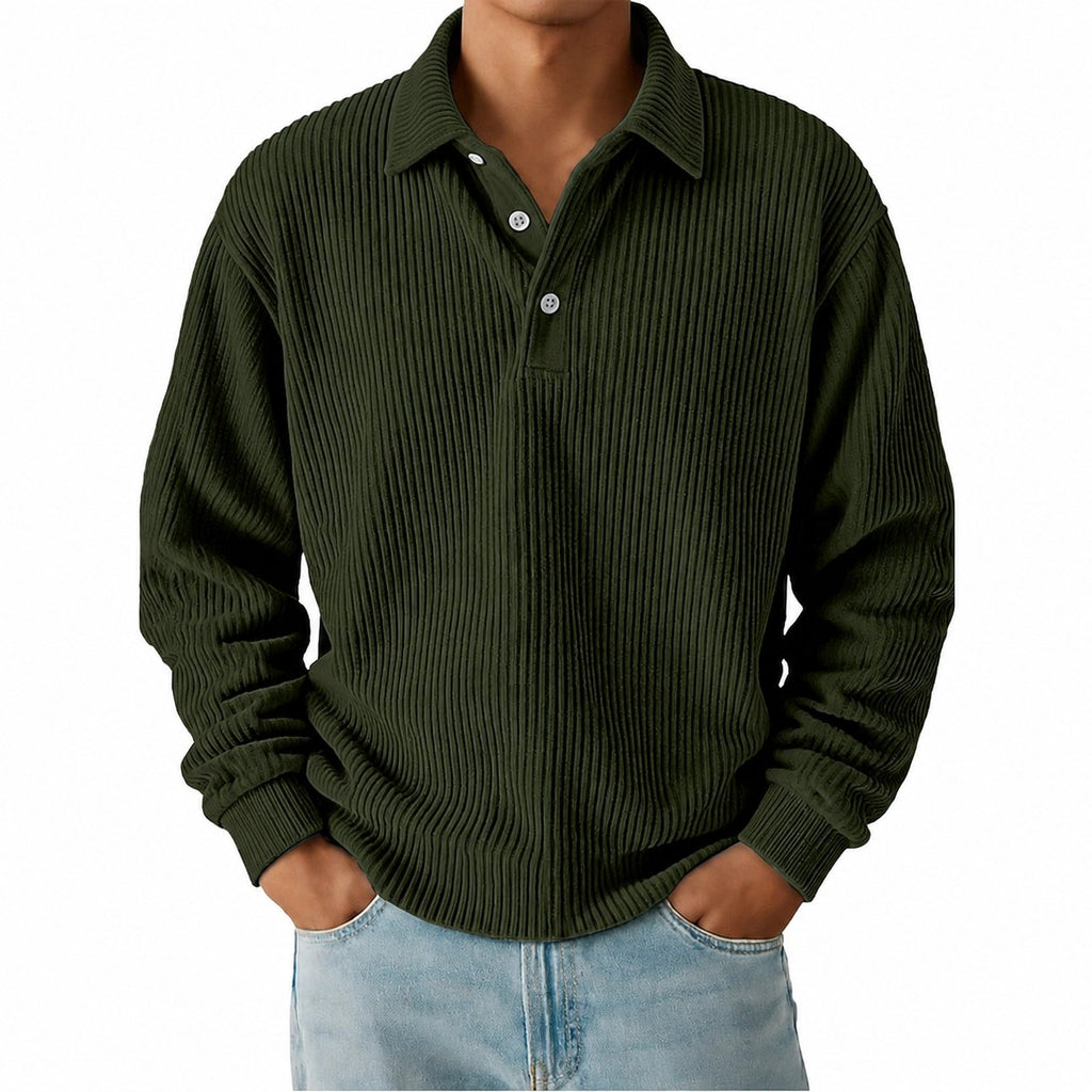 Wallace | Textured Long-Sleeve Polo Shirt