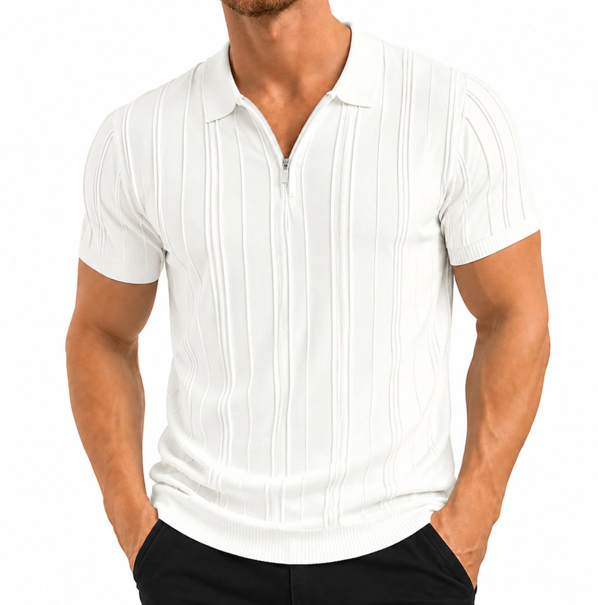 Warren | Textured Slim Fit Polo Shirt Image