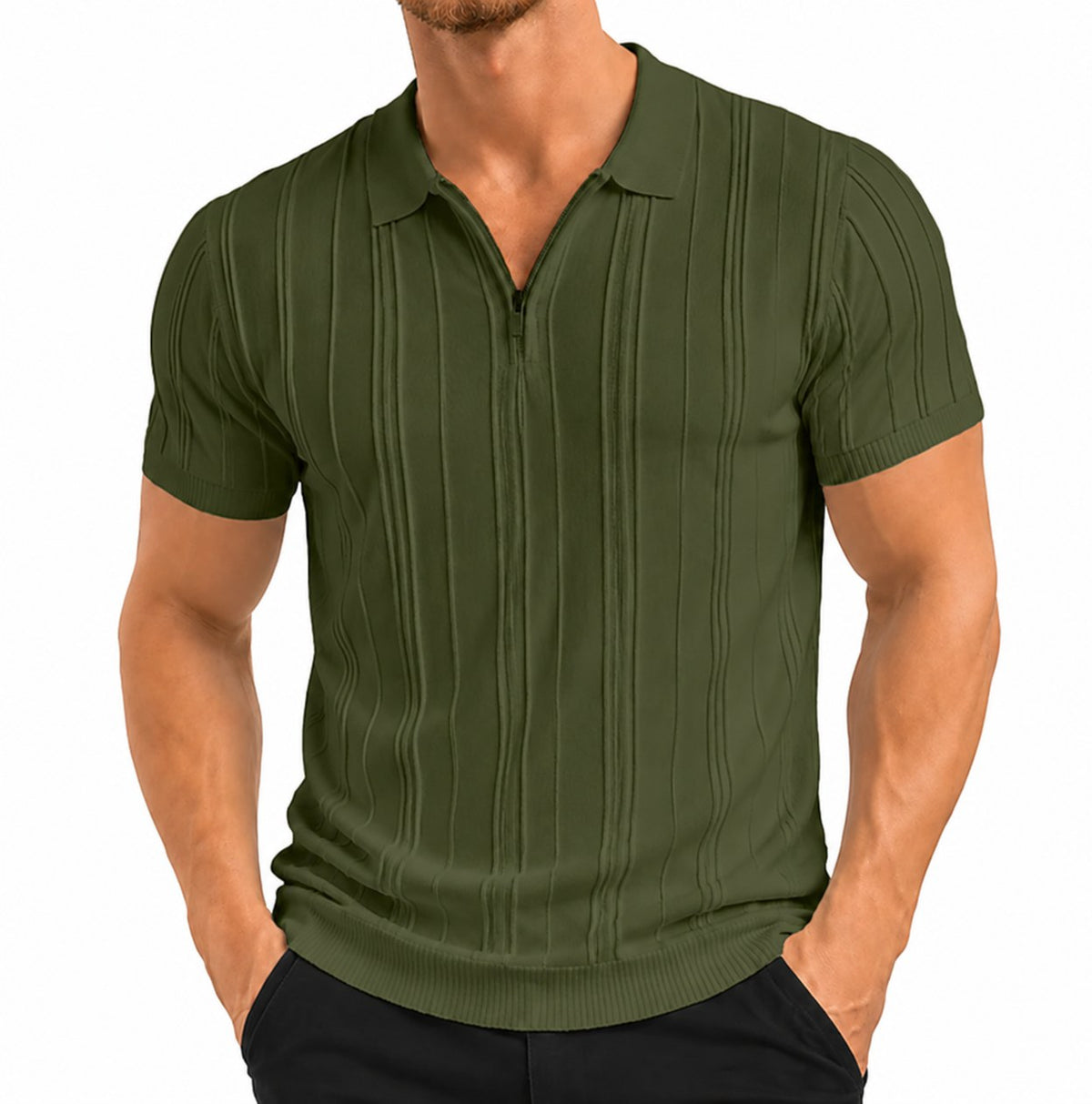 Warren | Textured Slim Fit Polo Shirt Image