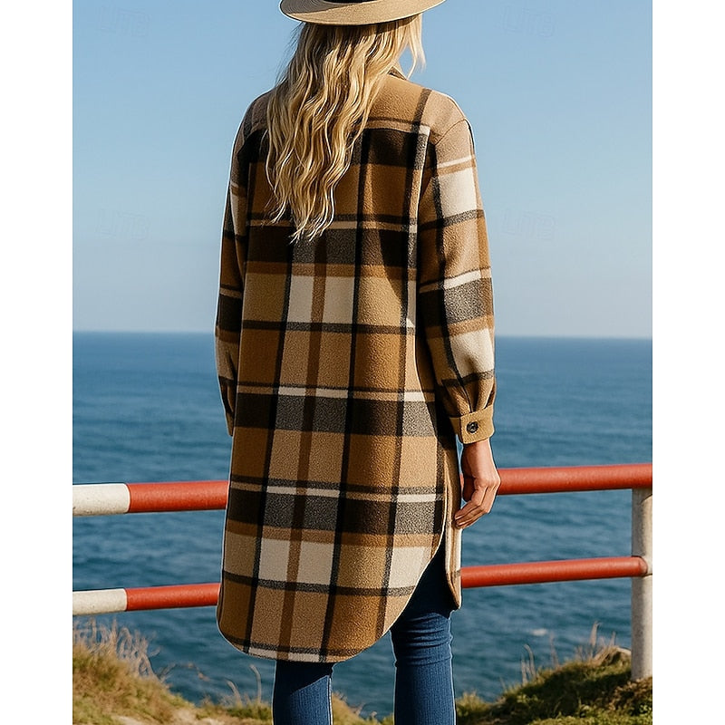 Juniper | Longline Checked Coat Image
