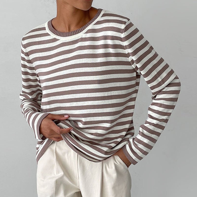 Winifred | Relaxed-Fit Striped Long Sleeve Top Image