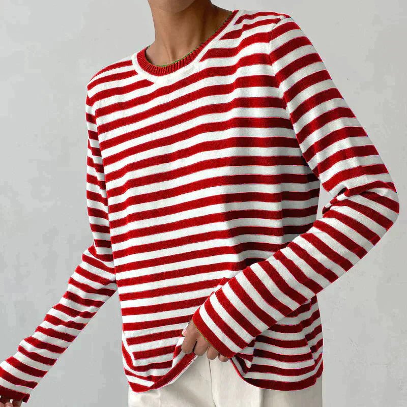 Winifred | Relaxed-Fit Striped Long Sleeve Top Image