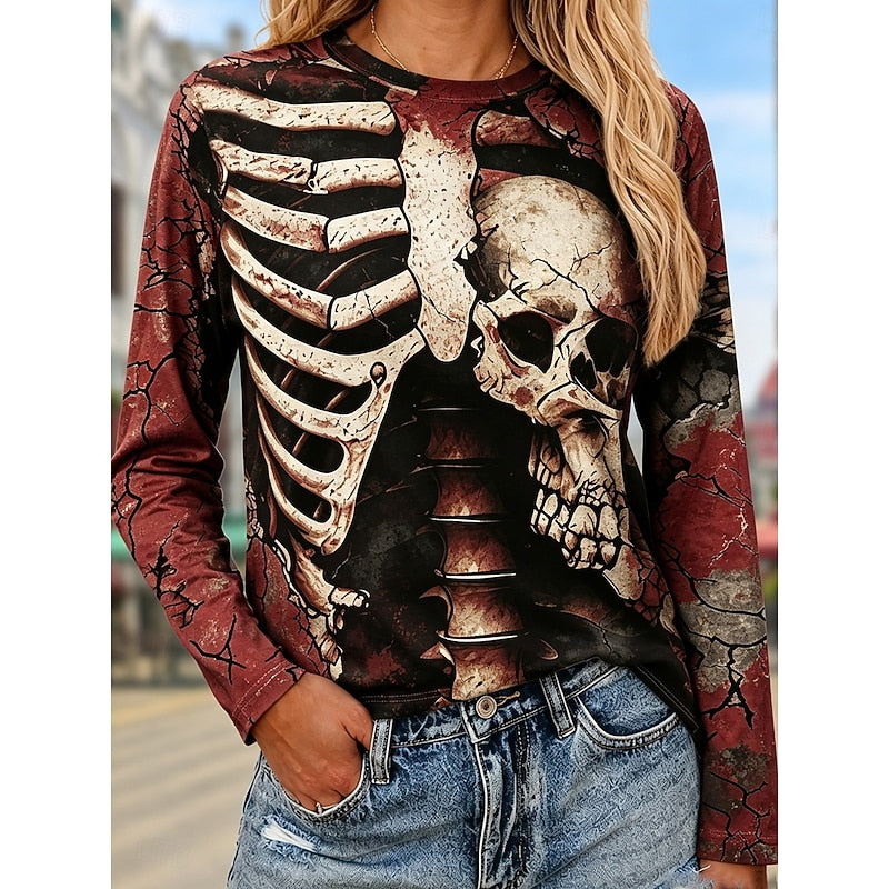 Bianca | Halloween Skeleton Long Sleeve Top Image
