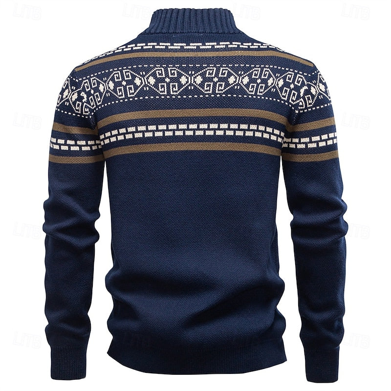 Fraser | Fair Isle Zip-Up Christmas Cardigan Image