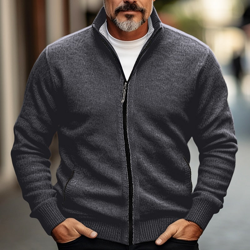 Howard | Stand-Collar Zip Cardigan Image