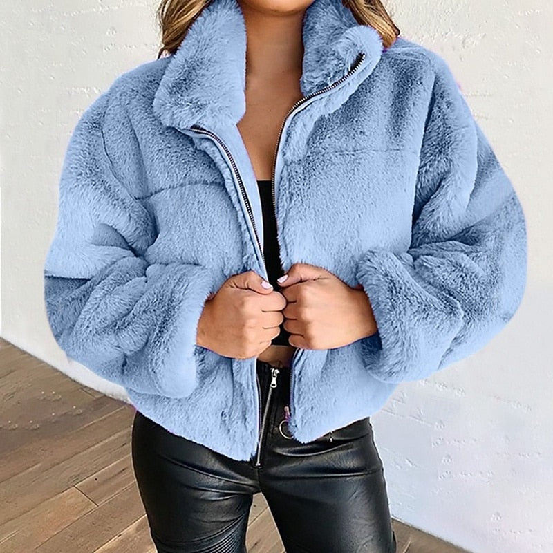 Estelle | Plush Cropped Zip Jacket Image