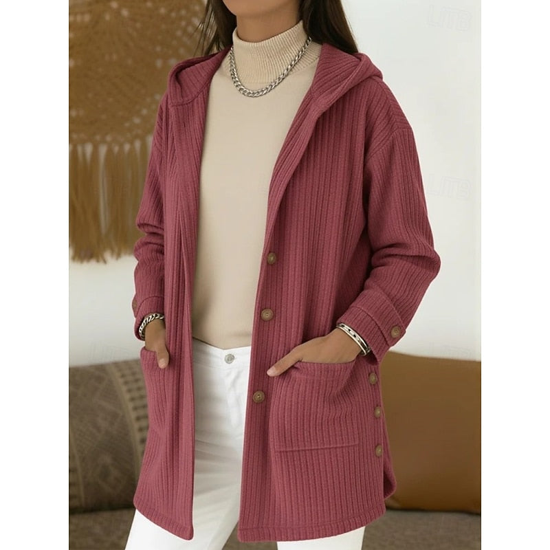 Joanna | Hooded Button-Front Coat Image